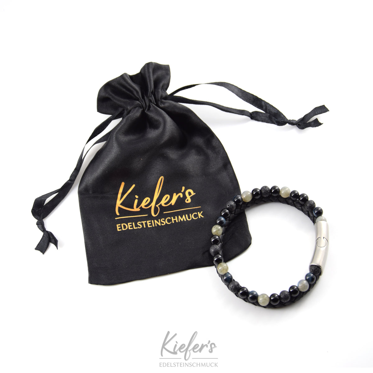 Leather Bracelet Fashion Beads - Dark Moon RRP €59