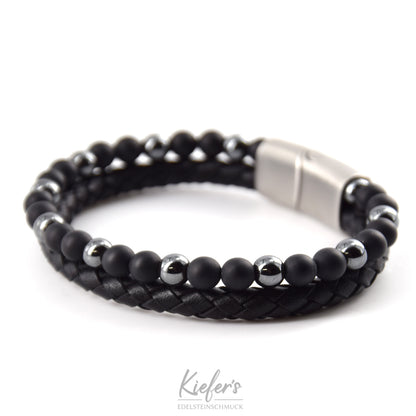 Leather Bracelet Fashion Beads - Black Star RRP €59