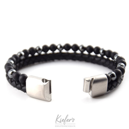 Leather Bracelet Fashion Beads - Black Star RRP €59