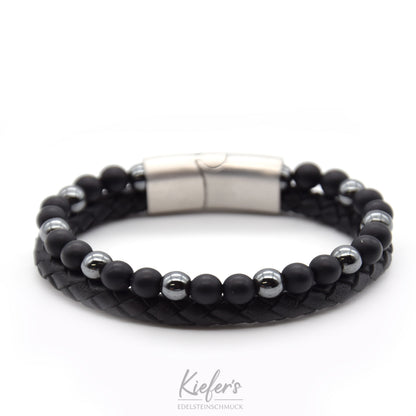 Leather Bracelet Fashion Beads - Black Star RRP €59