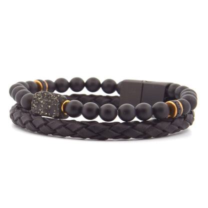 Lederarmband Rokes - Schieferpyrit UVP 117€