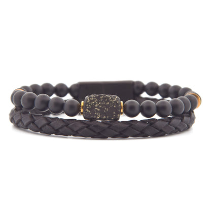 Lederarmband Rokes - Schieferpyrit UVP 117€