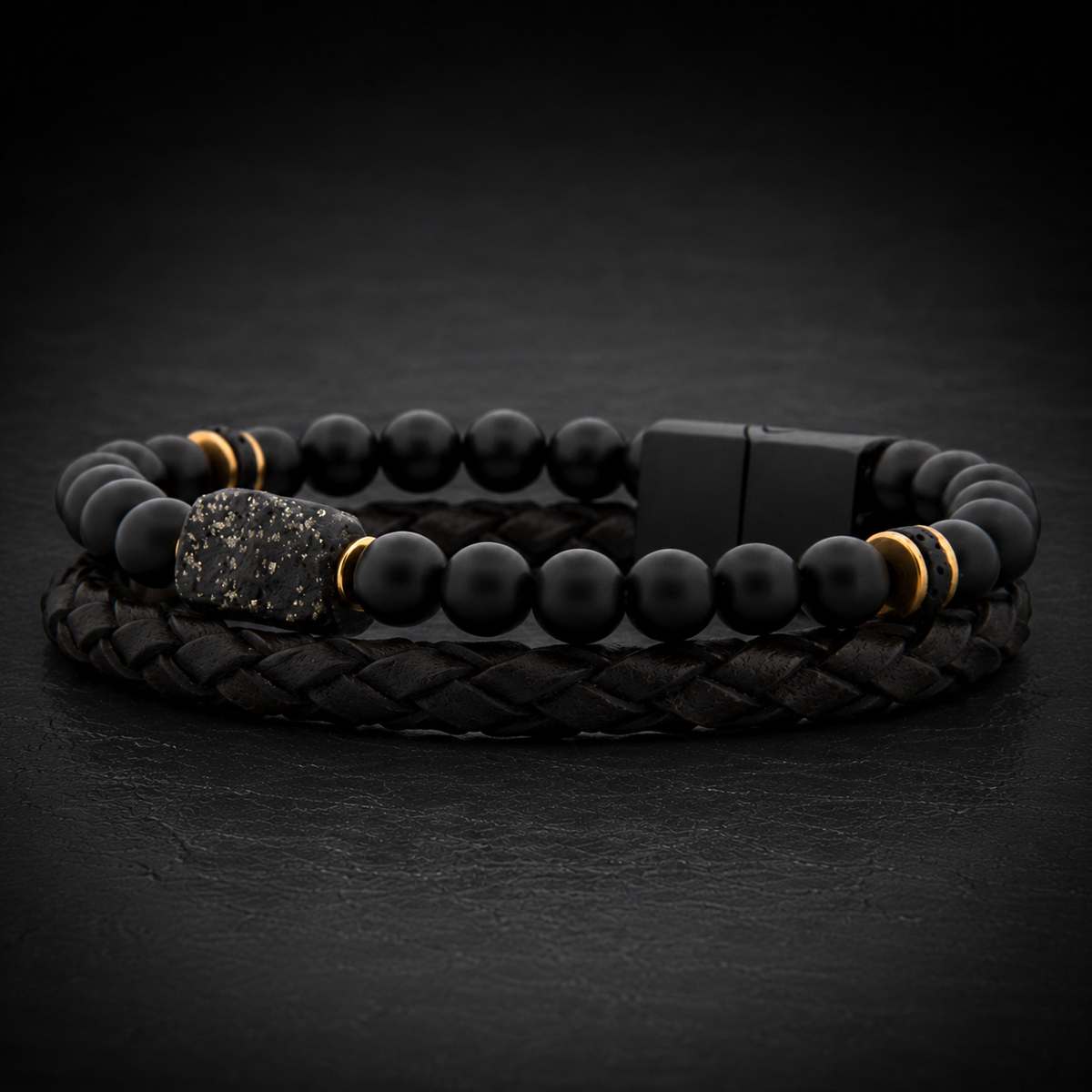 Lederarmband Rokes - Schieferpyrit UVP 117€
