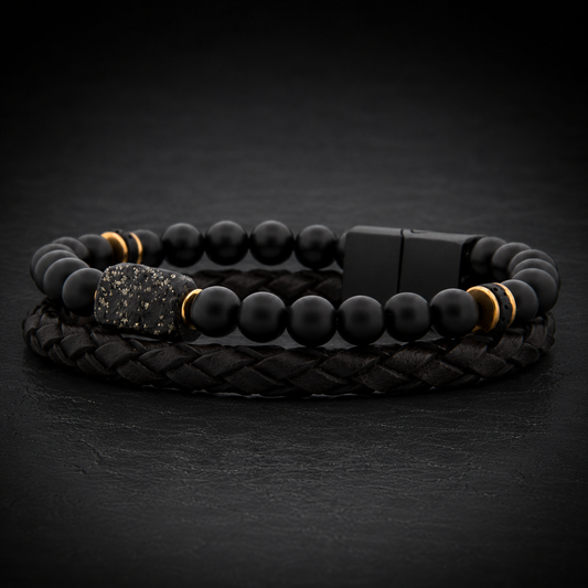 Lederarmband Rokes - Schieferpyrit UVP 117€