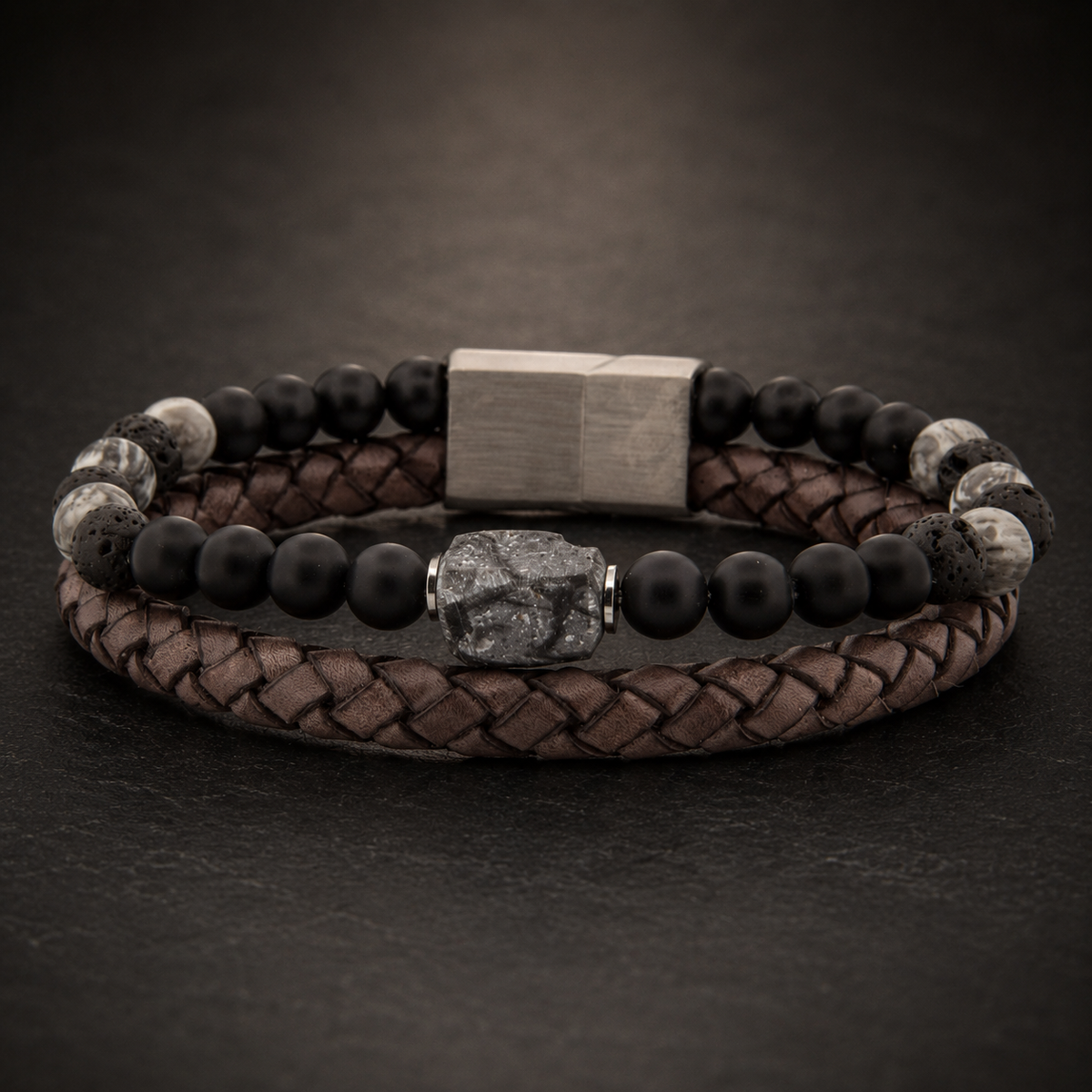 Lederarmband Rokes - Picasso Jaspis UVP 99€