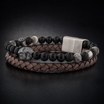 Lederarmband Rokes - Picasso Jaspis UVP 99€
