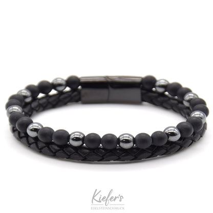 Leather Bracelet Fashion Beads - Black Star RRP €59